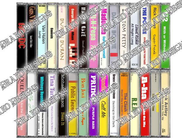 80's music cassette tape tumbler design.  PNG