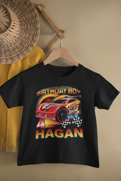 Race car themed Birthday shirts