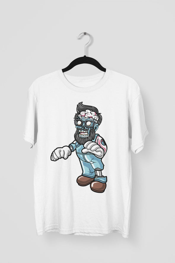 Zombie Hipster printed on soft ring spun cotton