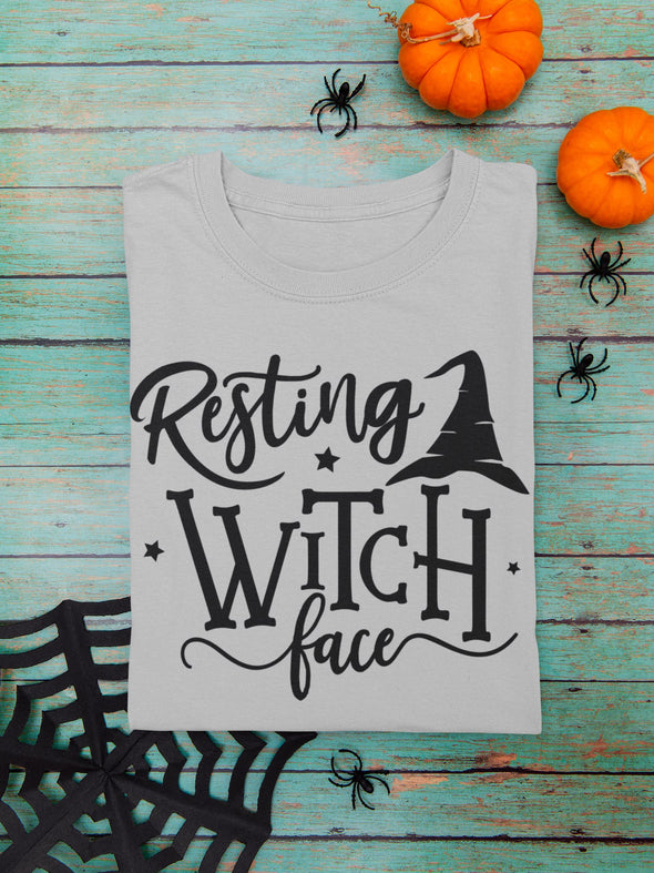 Resting Witch face.  Halloween design. Soft shirt. trick or treat