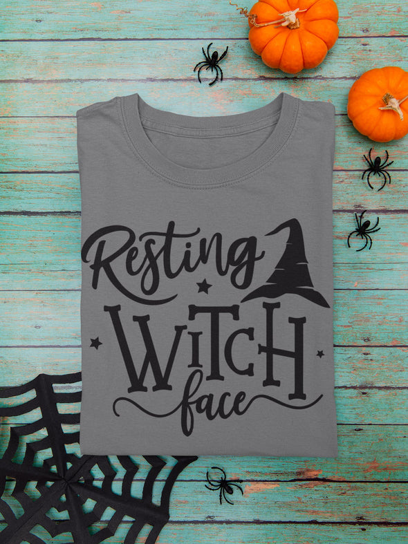 Resting Witch face.  Halloween design. Soft shirt. trick or treat