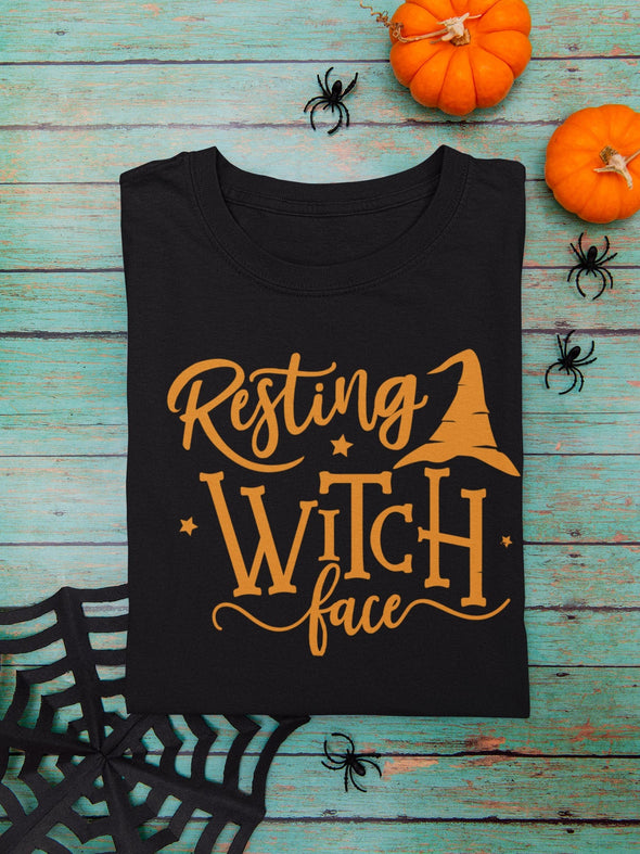 Resting Witch face.  Halloween design. Soft shirt. trick or treat