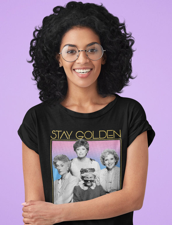 Gold retro stay golden shirt. Shirts, mugs, dog bandanas, hoodies, socks,  Golden girls tribute.