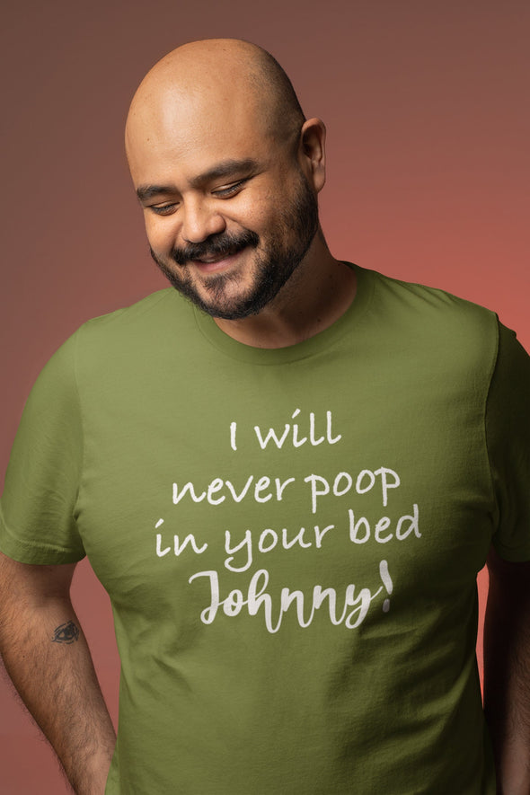 Justice for Johnny. I would never poop in the bed. Men deal with abuse too. I love Johnny Depp tee