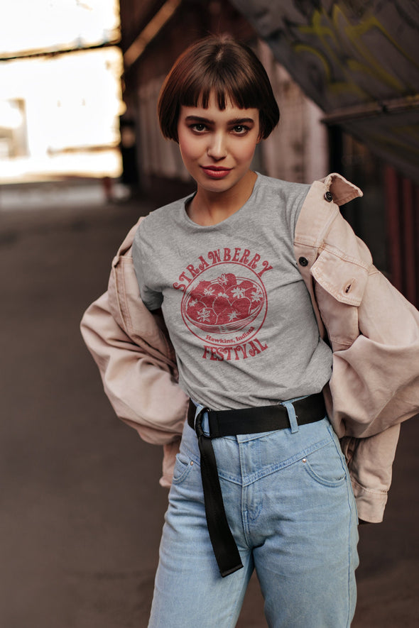 Strawberry Festival Retro Shirt. Hawkins, Indiana.