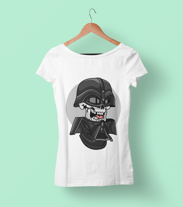 <transcy>Camiseta de dibujos animados de Darth Vader para mujer</transcy>